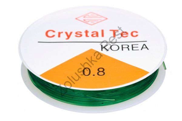 Силиконовая нить (спандекс - резинка для браслетов) 0,8 мм зеленый Китай (аналог) в Благовещенске