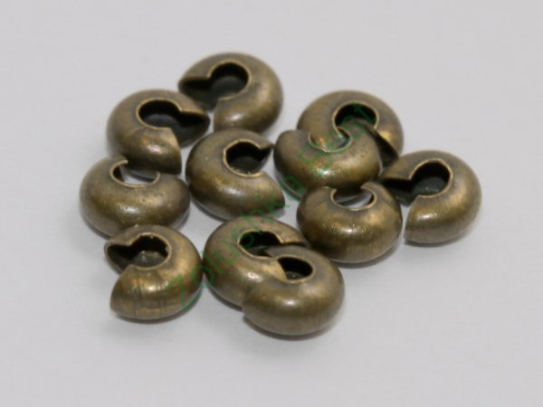 Обжимные бусины 4×2,1 мм, бронза, 110 шт в Благовещенске