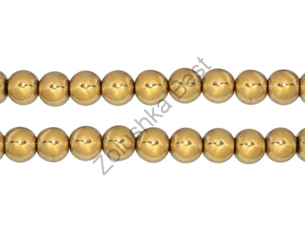 Бусины гематита золотого 6 мм, круглые, натур., 75 шт  в Благовещенске