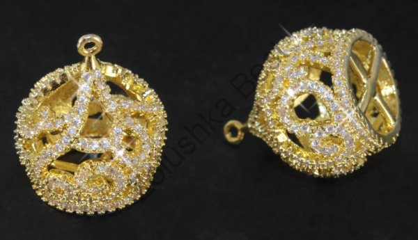 Концевик корона 17×20 мм, позолоченный, золото, 1 шт в Благовещенске